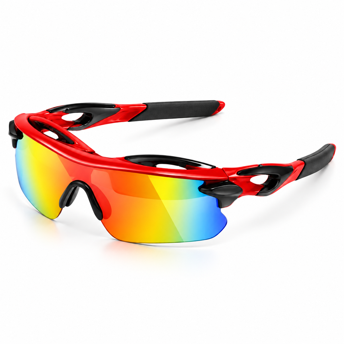 Howzatt Wraparound Sports Sunglasses – Mirrored Shield Lens
