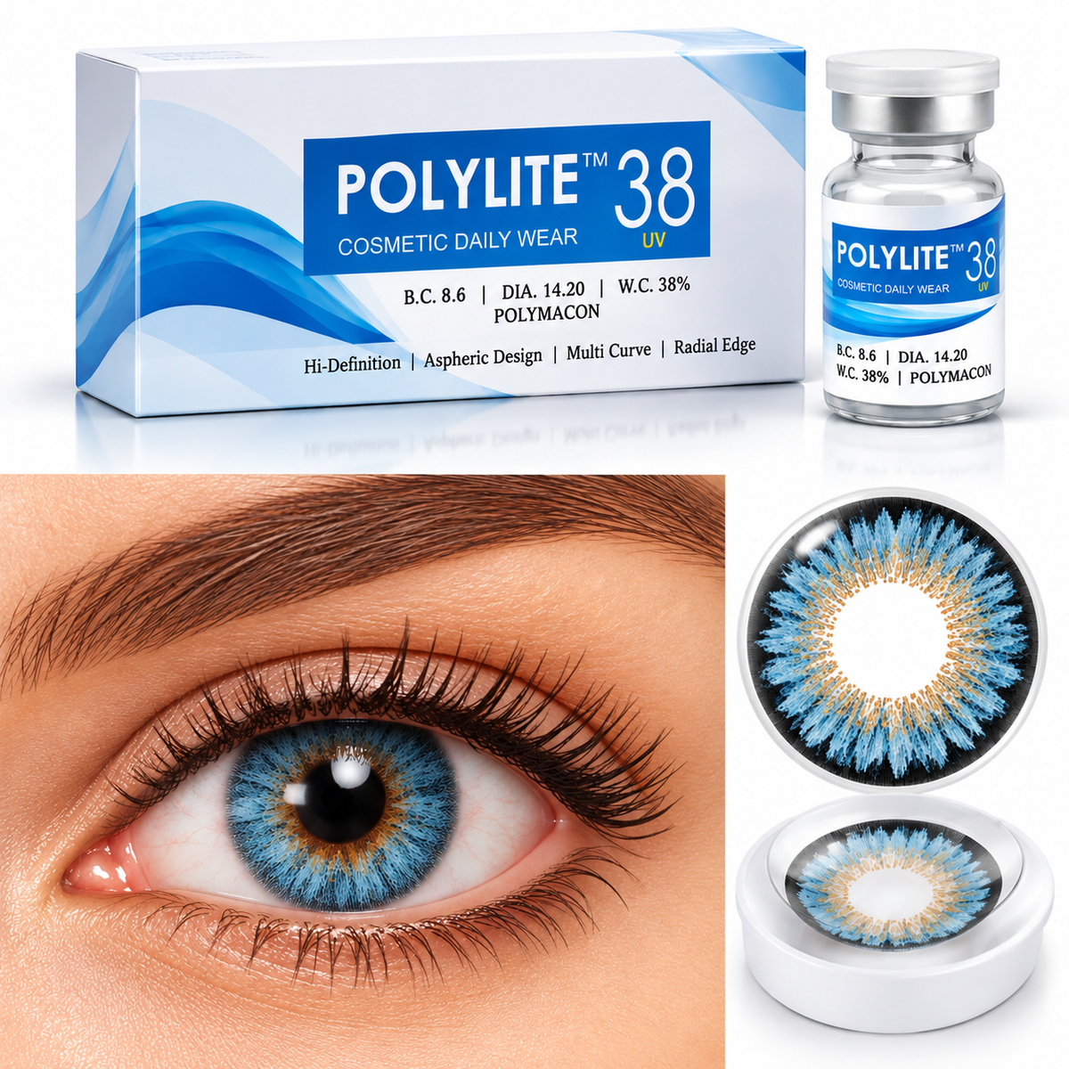 Polylite 38 Yearly Colour Contact Lenses