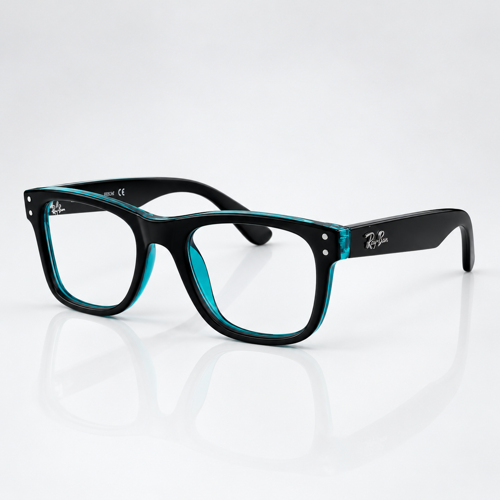Ray-Ban RB7228 Square Eyeglasses – Black & Teal