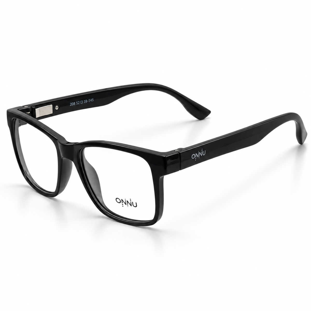 ONNÜ 208 Unbreakable Rectangular Eyeglasses – Black