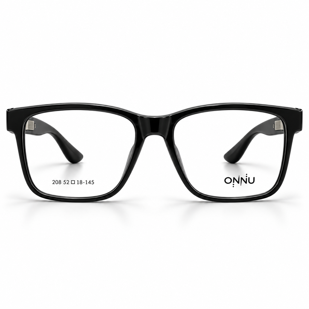 ONNÜ 208 Unbreakable Rectangular Eyeglasses – Black