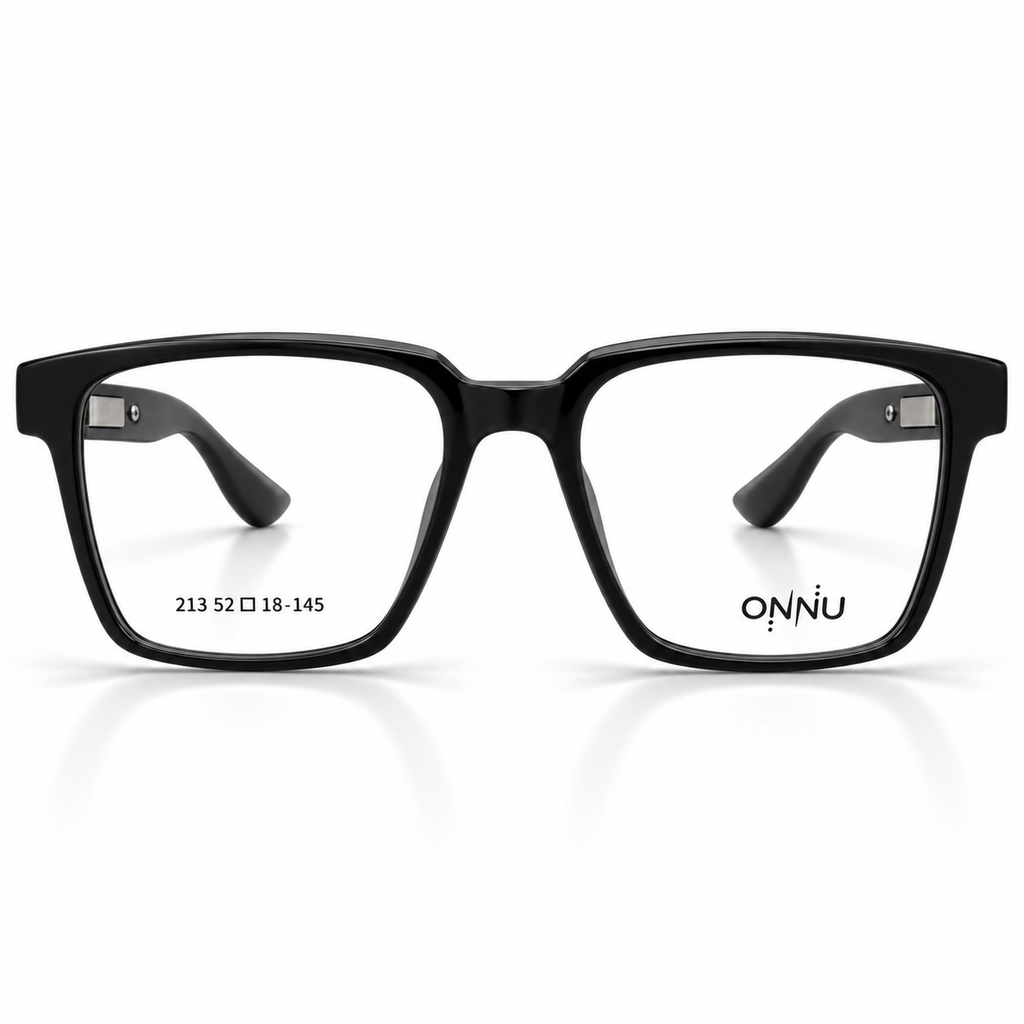 ONNÜ 213 Unbreakable Rectangular Eyeglasses – Black