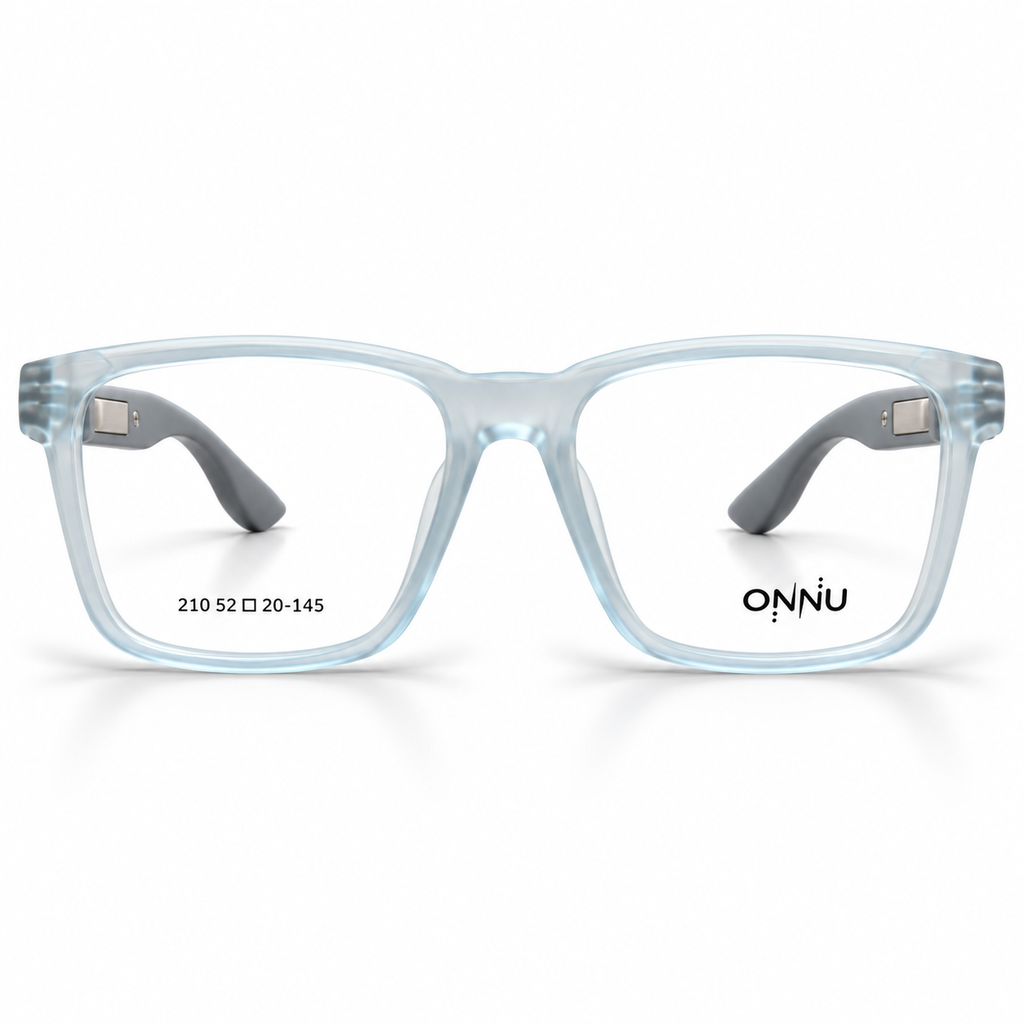 ONNÜ 210 Unbreakable Rectangular Eyeglasses – Icy Blue & Grey