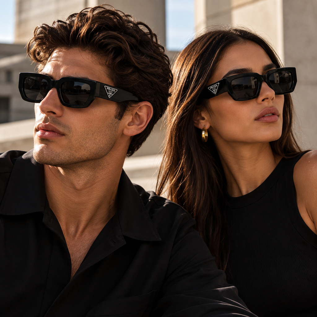 Prada PR 10ZS 1AB5S0 Black Square Sunglasses