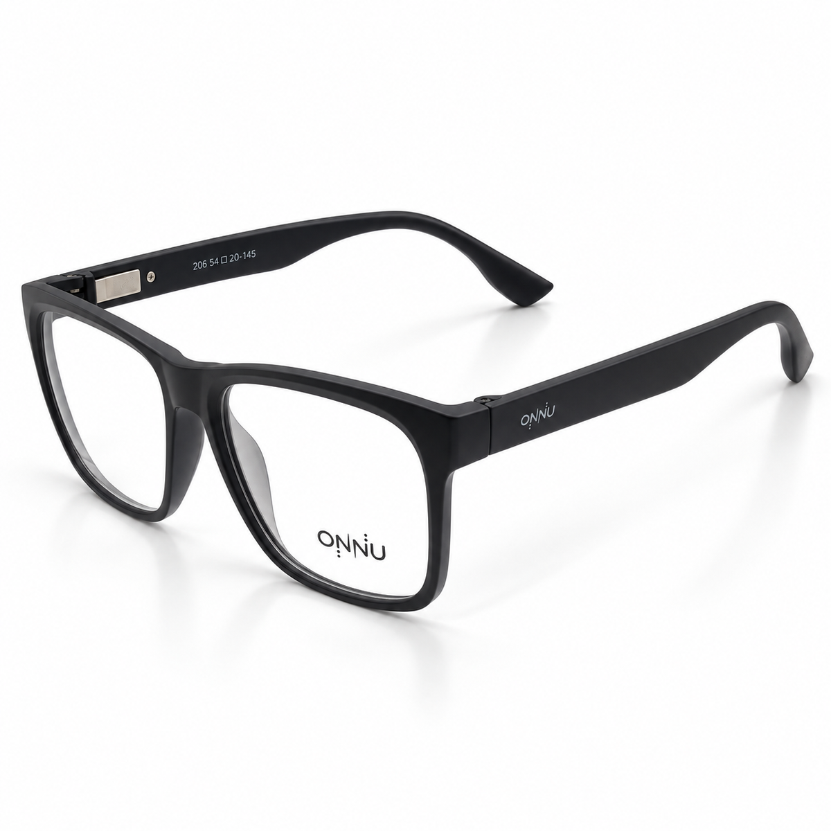 ONNÜ 206 Unbreakable Square Eyeglasses – Matte Black