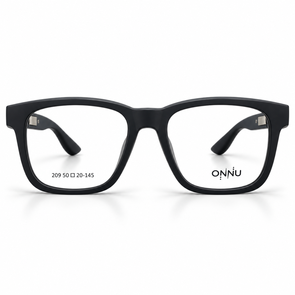 ONNÜ 209 Unbreakable Square Eyeglasses – Matte Black