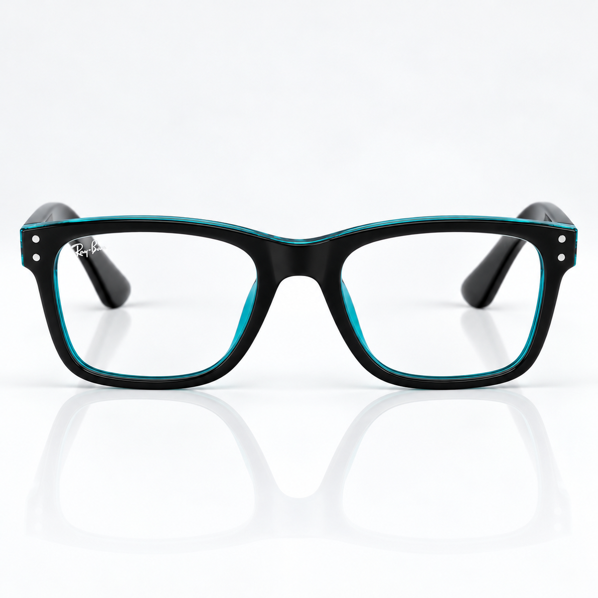Ray-Ban RB7228 Square Eyeglasses – Black & Teal
