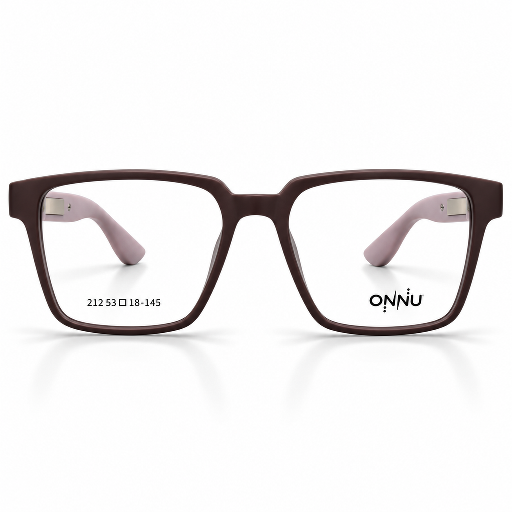 ONNÜ 212 Unbreakable Square Eyeglasses – Brown & Pink