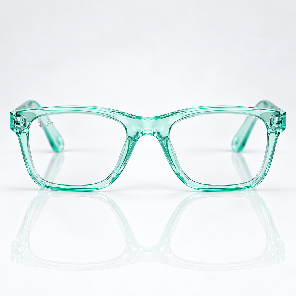 Ray-Ban Square Eyeglasses – Transparent Mint Green