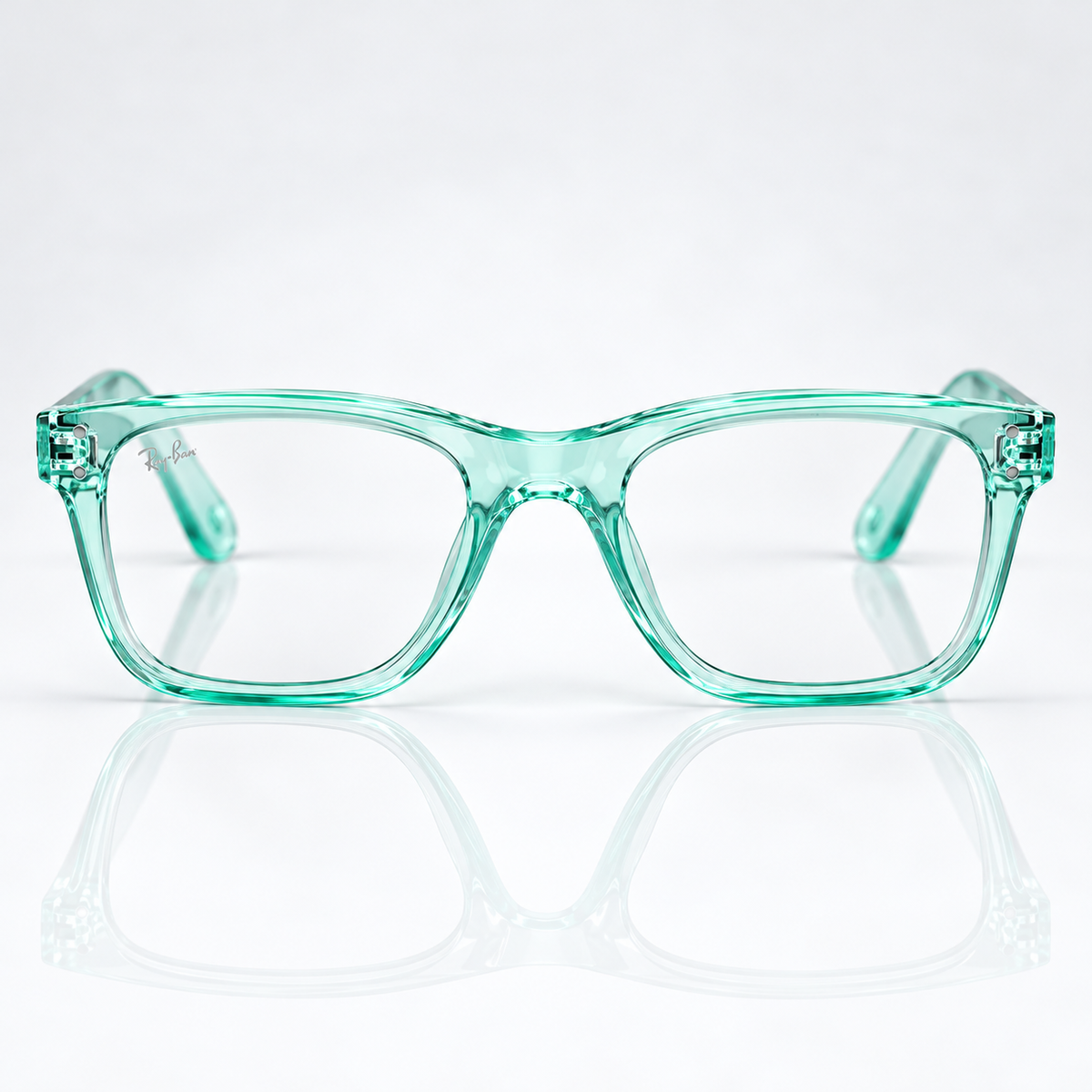 Ray-Ban Square Eyeglasses – Transparent Mint Green