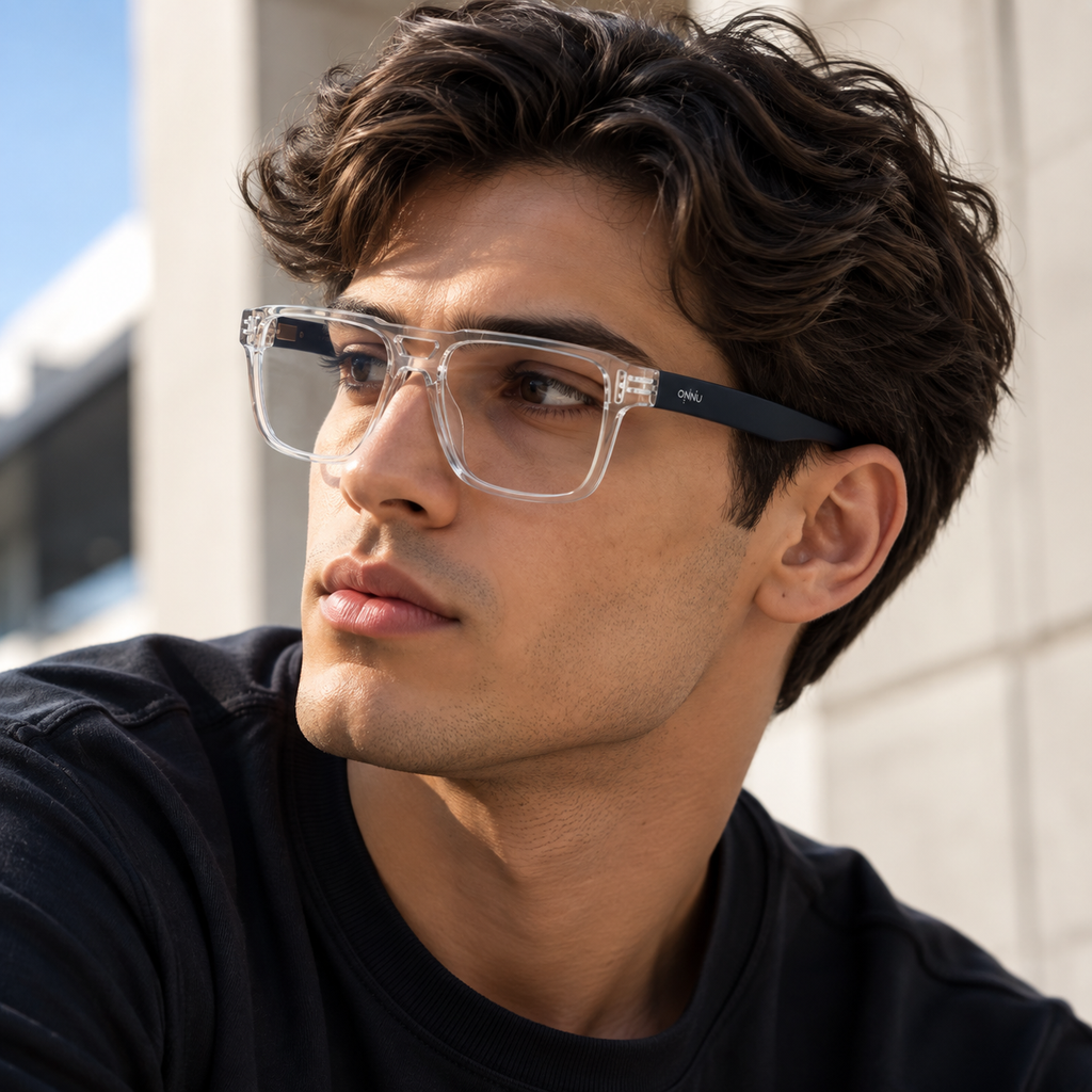 ONNÜ 205 Unbreakable Square Eyeglasses – Clear & Black