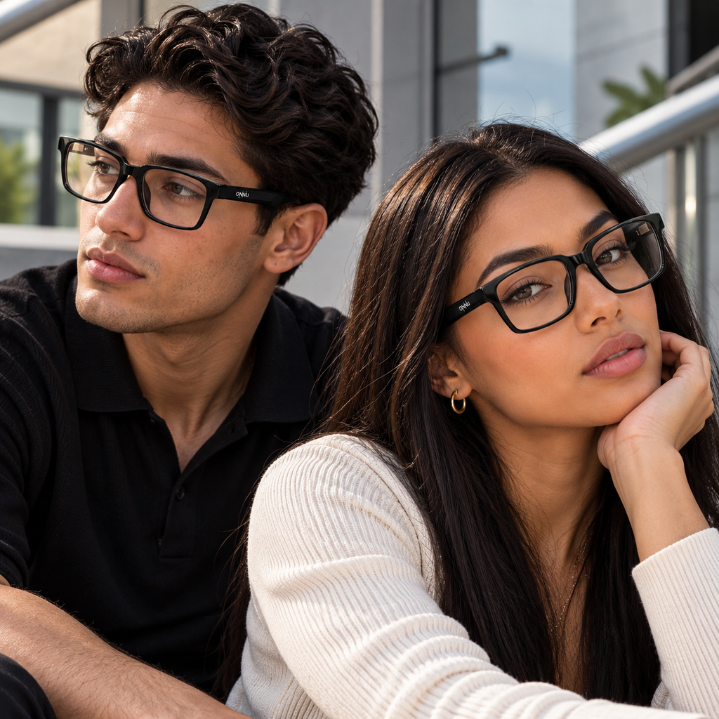 ONNÜ 213 Unbreakable Rectangular Eyeglasses – Black