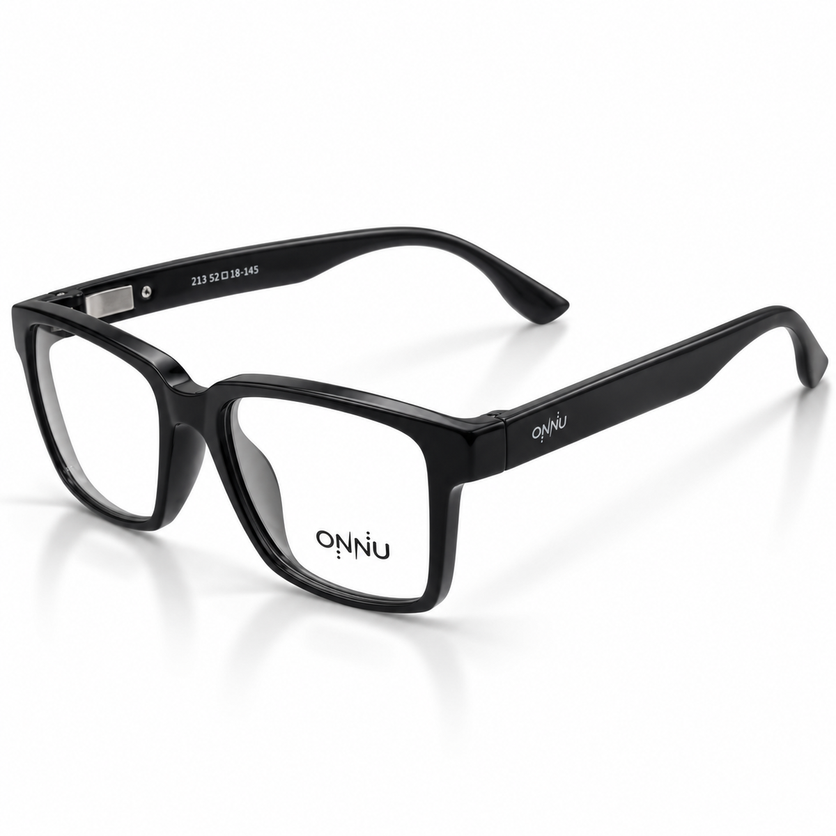 ONNÜ 213 Unbreakable Rectangular Eyeglasses – Black