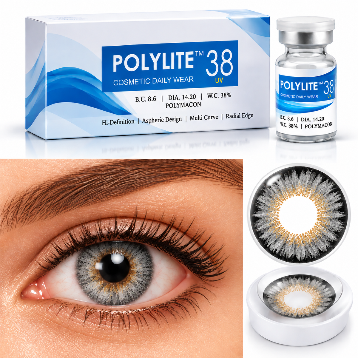 Polylite 38 Yearly Colour Contact Lenses