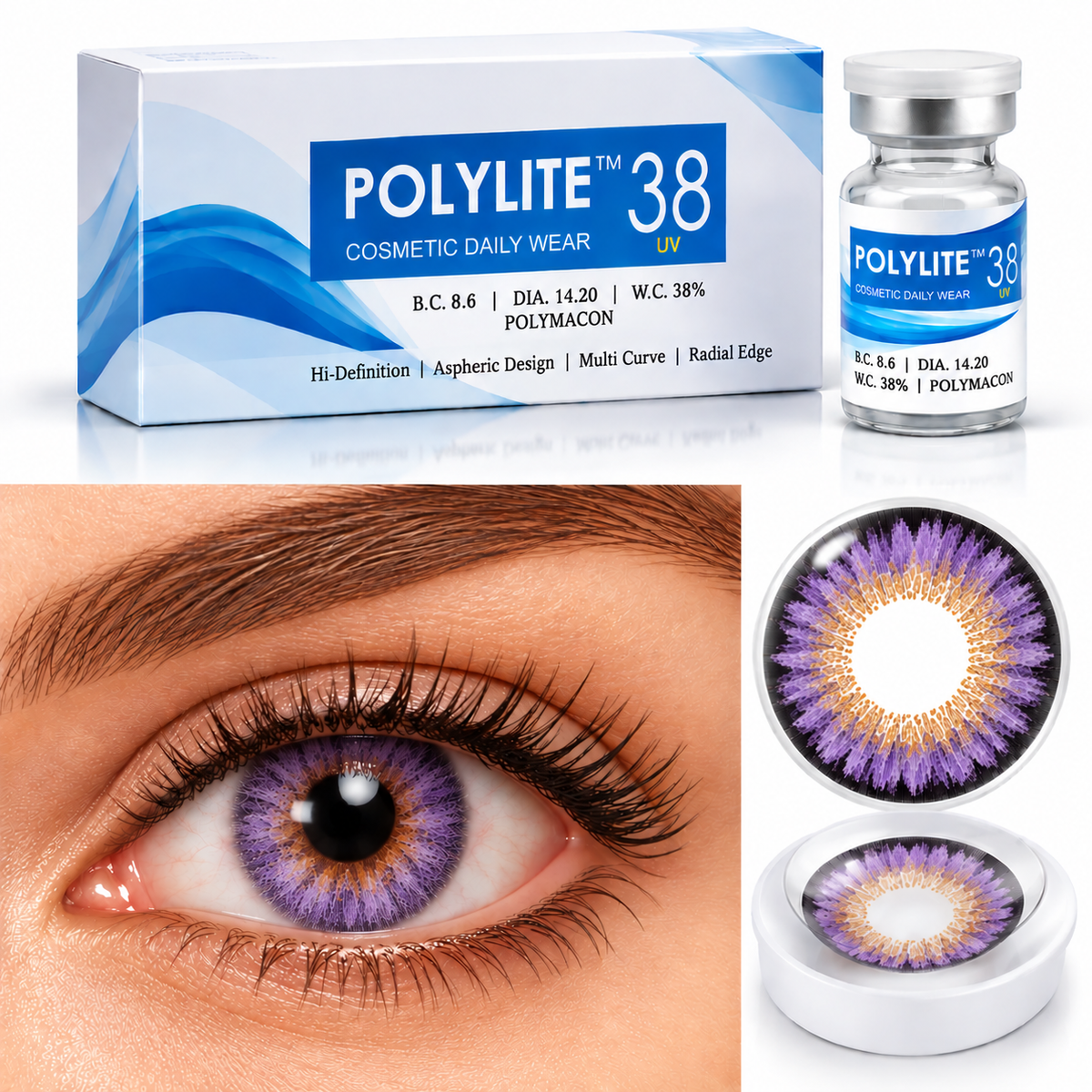 Polylite 38 Yearly Colour Contact Lenses