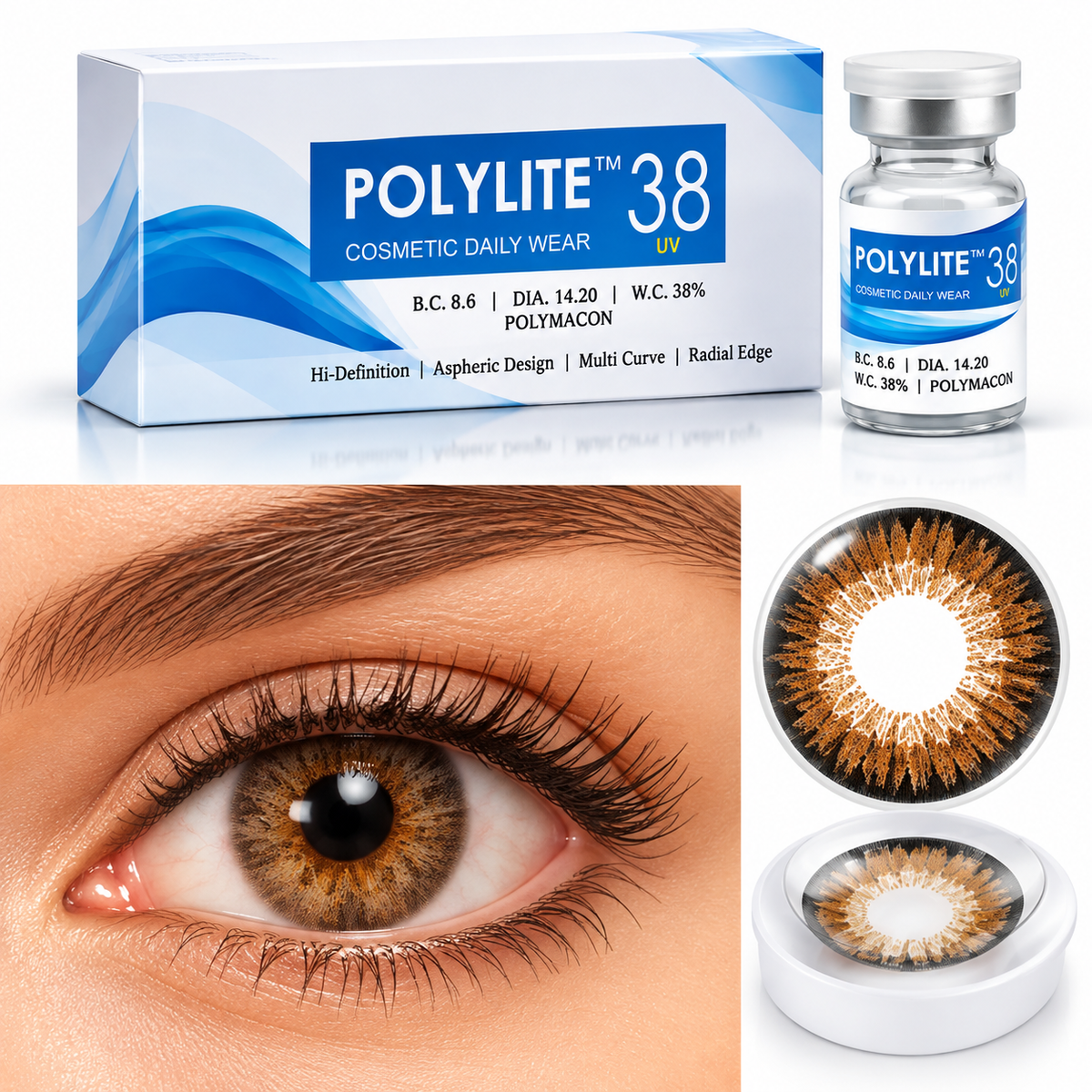 Polylite 38 Yearly Colour Contact Lenses