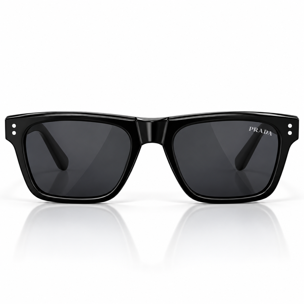 Prada Black & Red Square Sunglasses – Red Logo Plaque