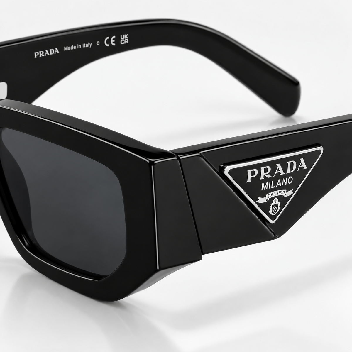 Prada PR 10ZS 1AB5S0 Black Square Sunglasses
