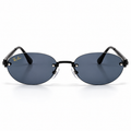 Ray-Ban Tech Oval Sunglasses – Black Frame / Blue-Gray Lenses | Unisex