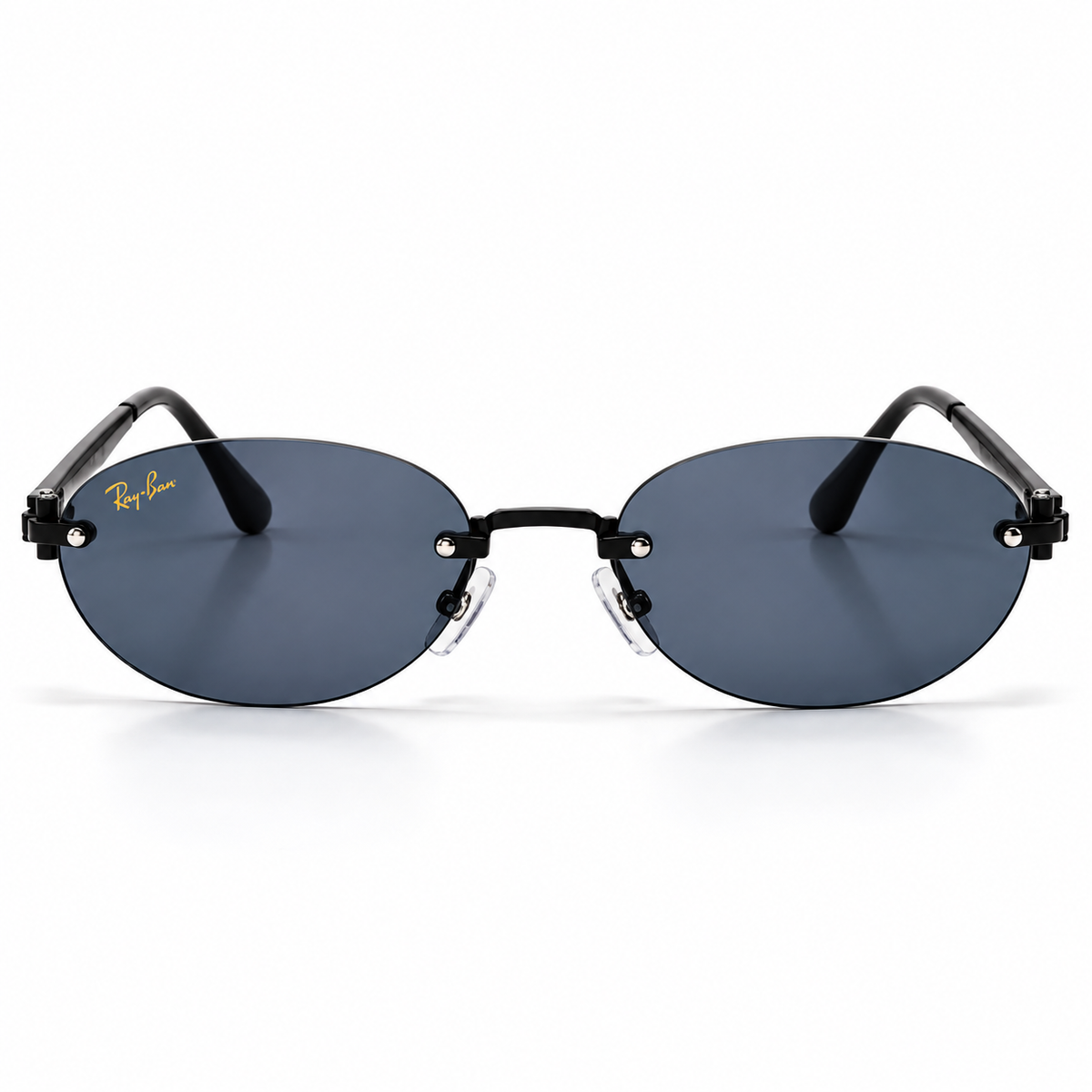 Ray-Ban Tech Oval Sunglasses – Black Frame / Blue-Gray Lenses | Unisex