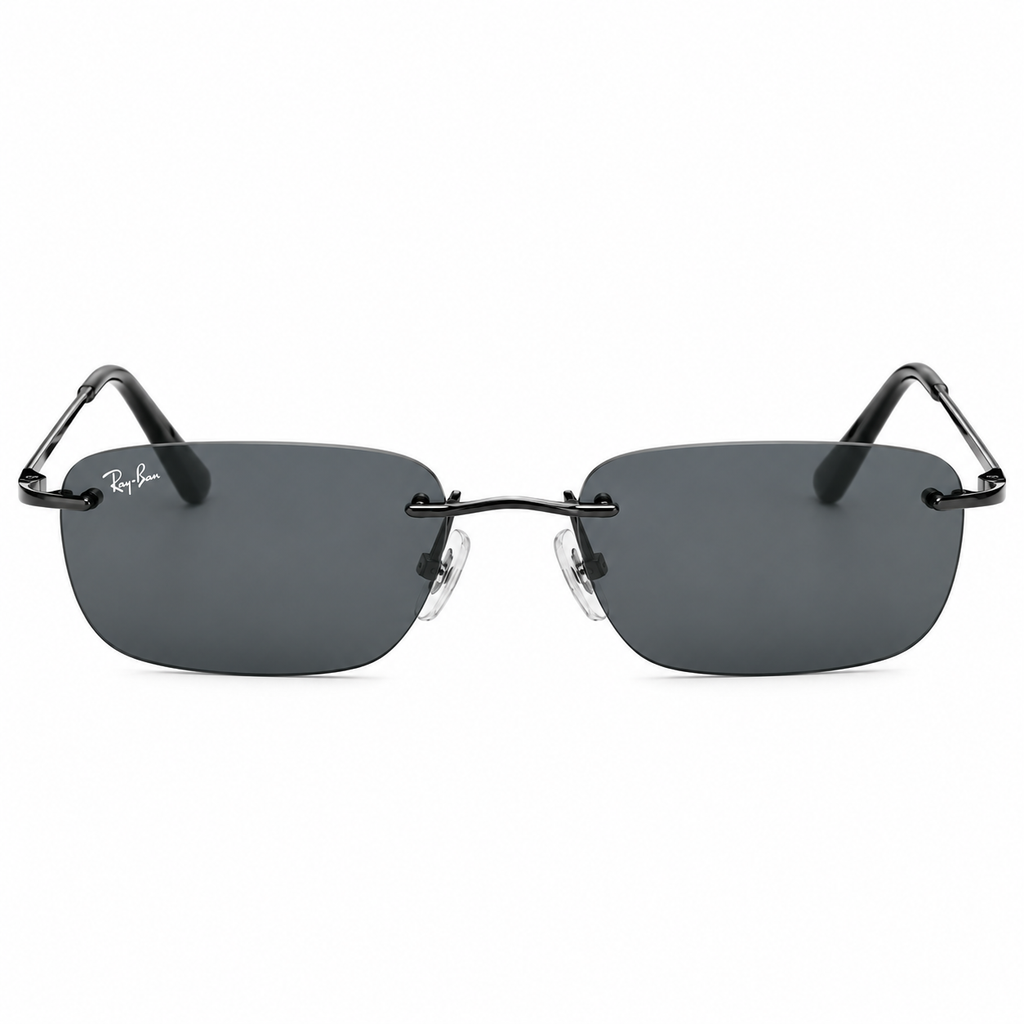 Ray-Ban RB3768 Black & Dark Grey Rimless Sunglasses