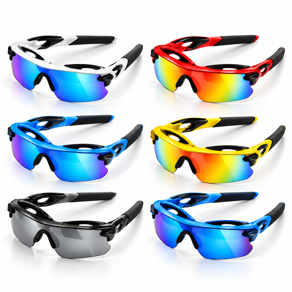 Howzatt Wraparound Sports Sunglasses – Mirrored Shield Lens