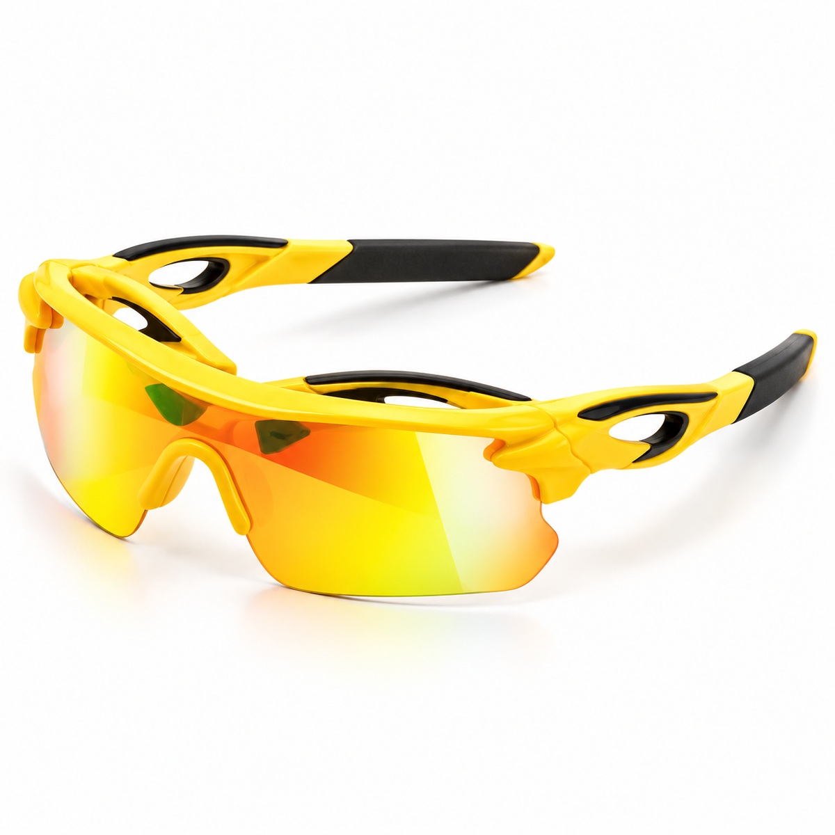 Howzatt Wraparound Sports Sunglasses – Mirrored Shield Lens