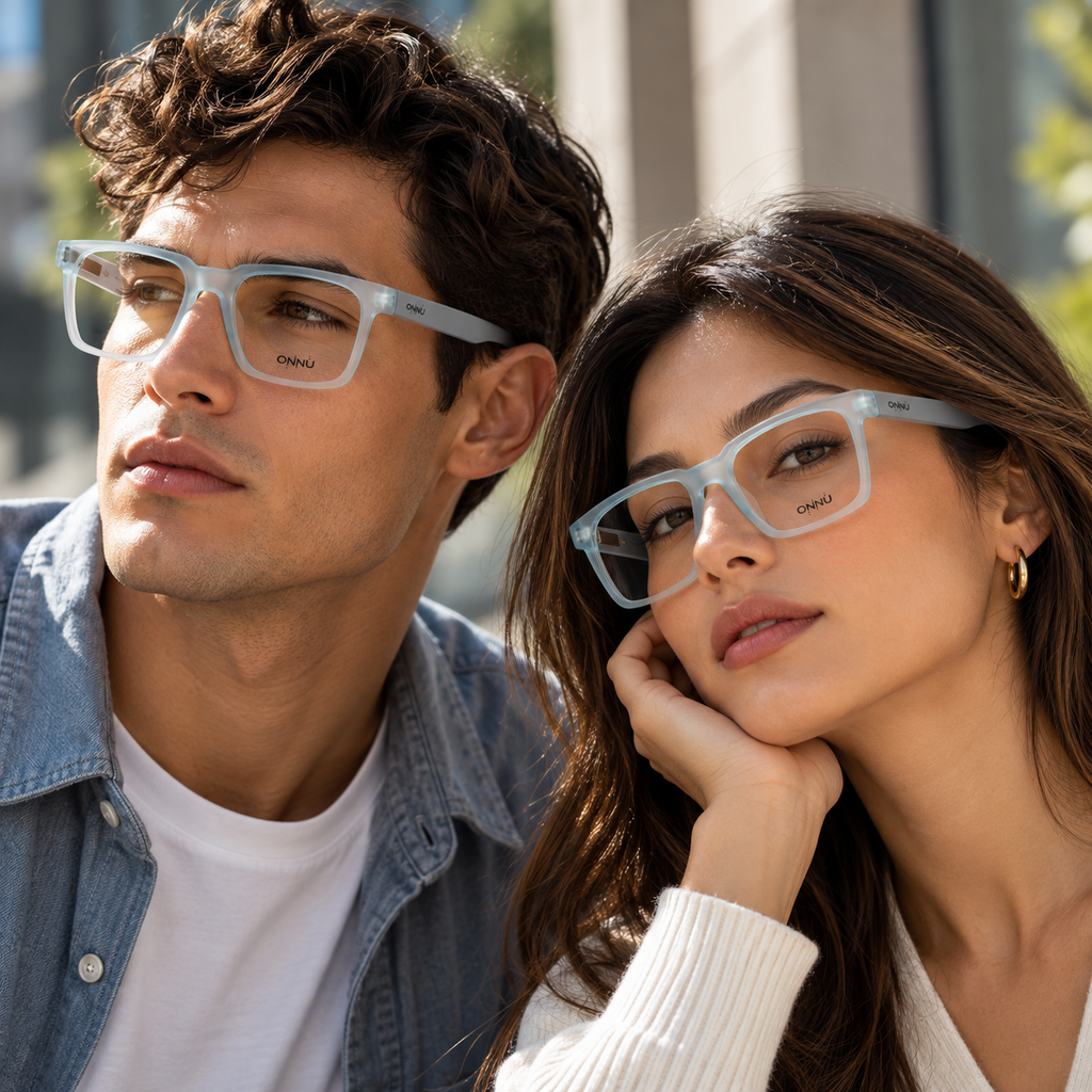 ONNÜ 202 Unbreakable Rectangular Eyeglasses – Icy Blue