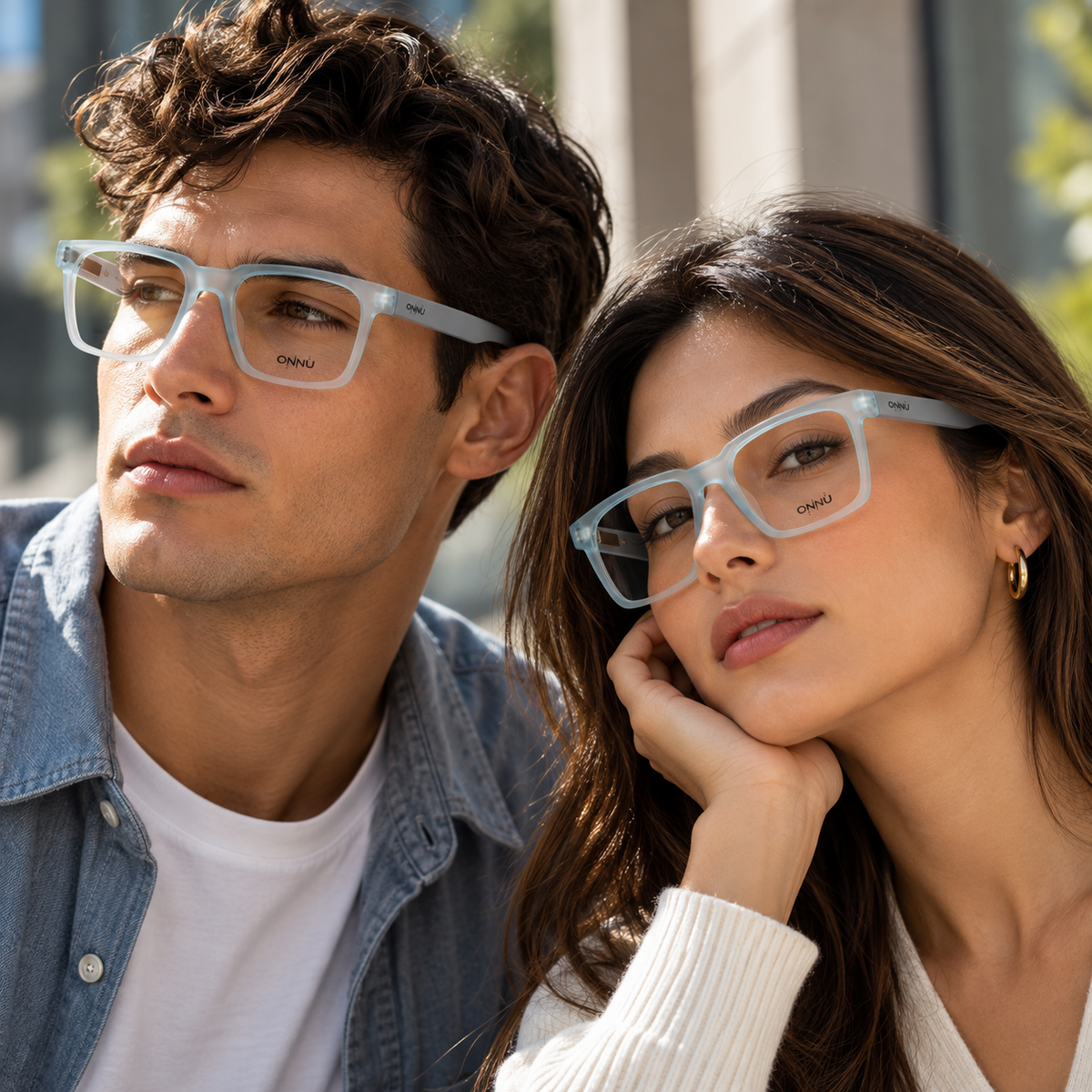 ONNÜ 202 Unbreakable Rectangular Eyeglasses – Icy Blue