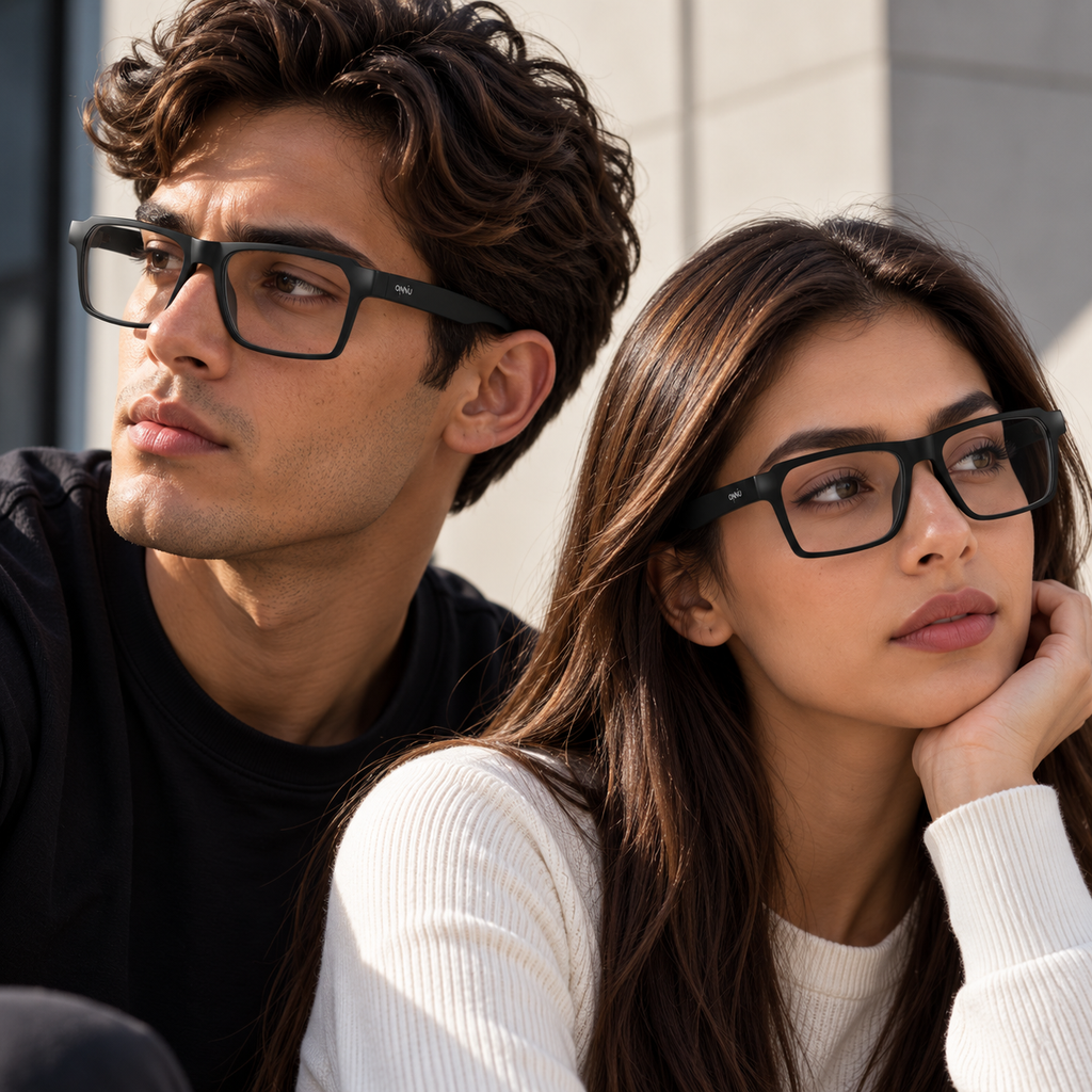 ONNÜ 207 Unbreakable Square Eyeglasses – Matte Black