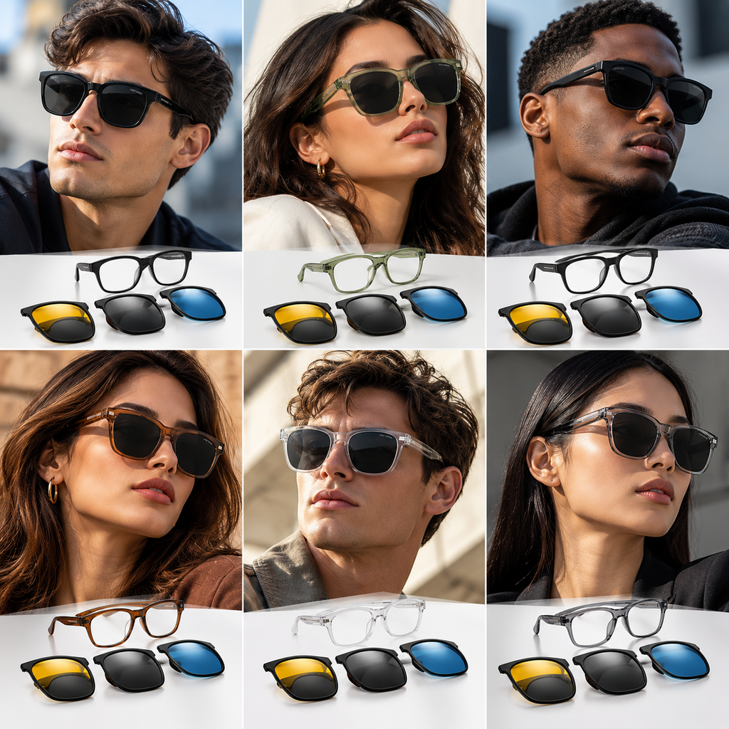Grey Jack GJ6231 Magnetic Clip-On Sunglasses – 6 Colours
