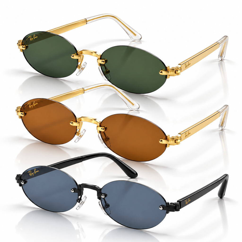 Ray-Ban RB3929 By A$AP Rocky Rimless Oval Sunglasses