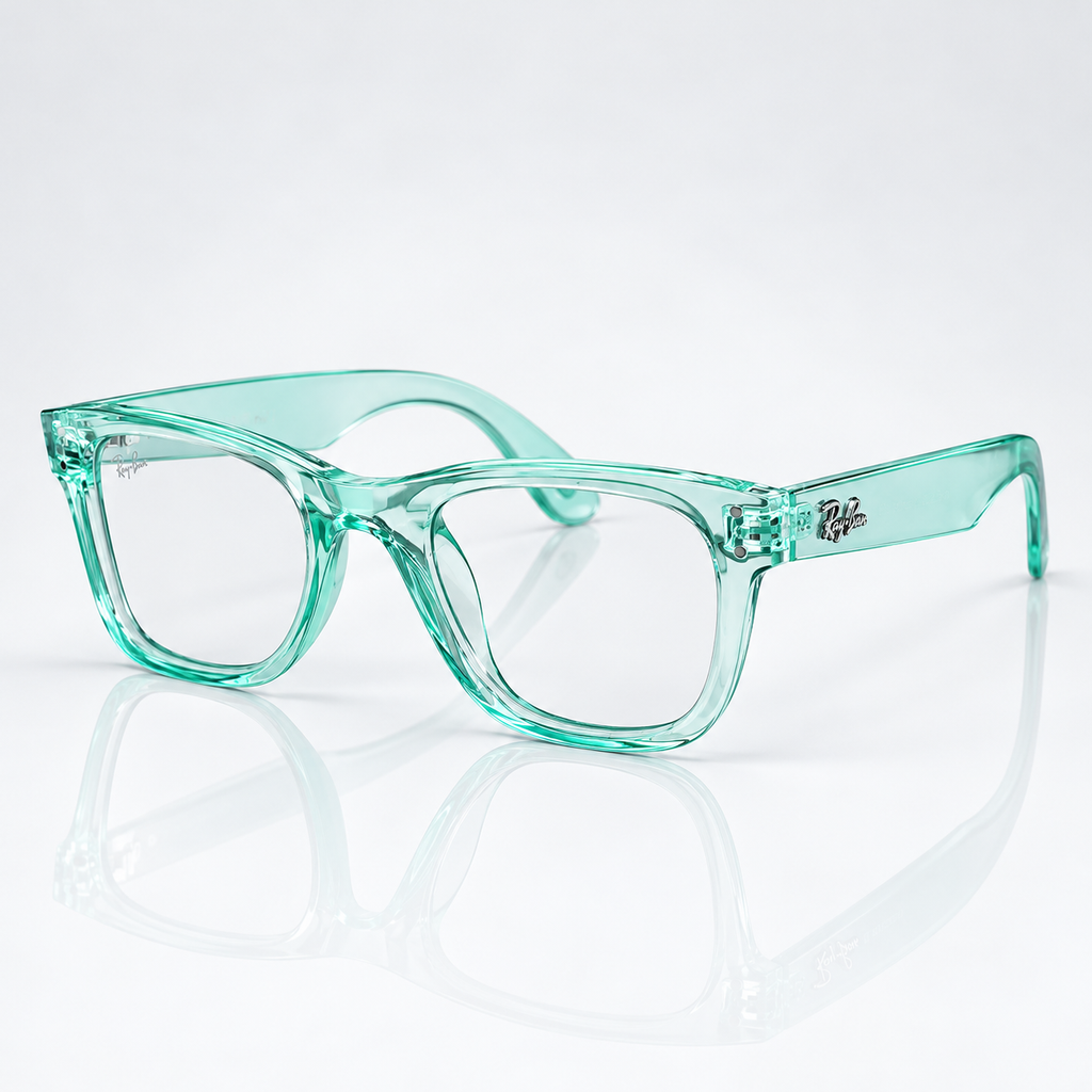 Ray-Ban Square Eyeglasses – Transparent Mint Green