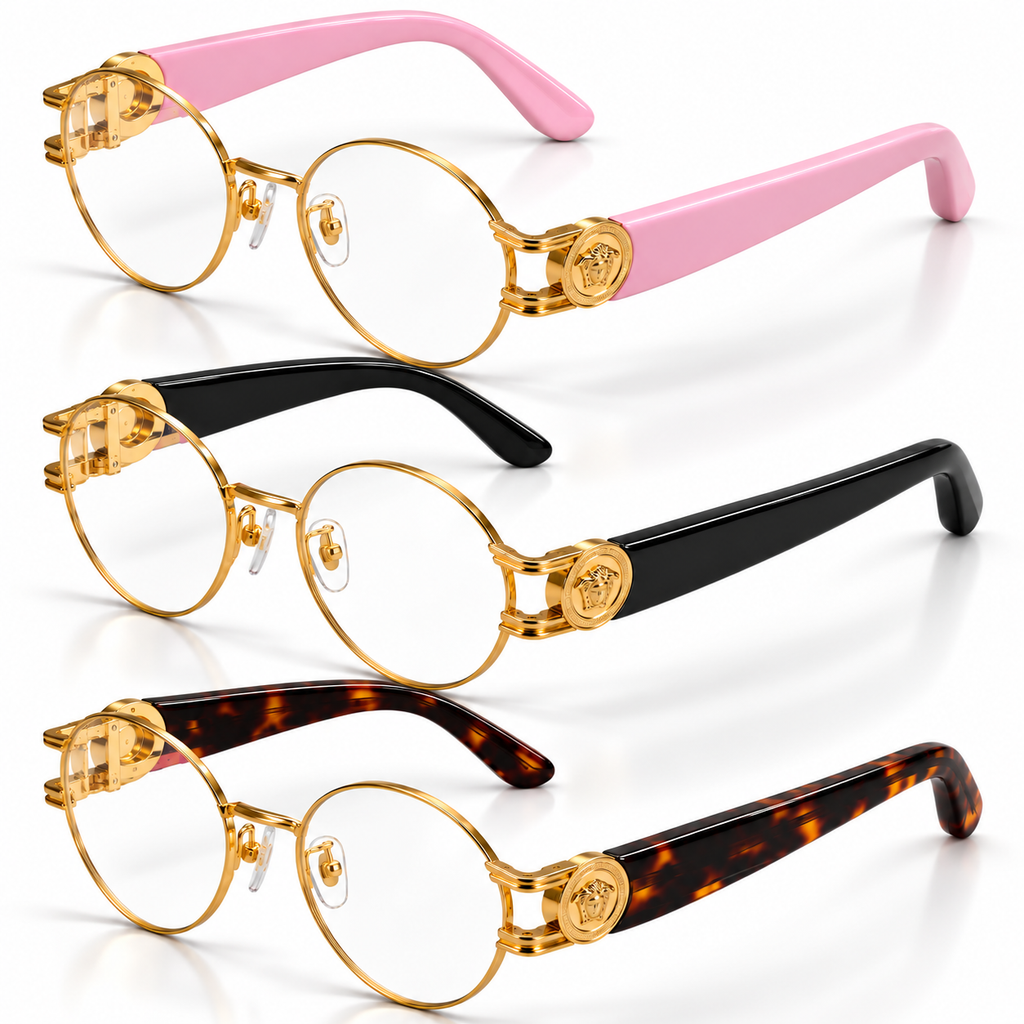 Versace VE1309 Cat-Eye Eyeglasses – Gold | 3 Colours
