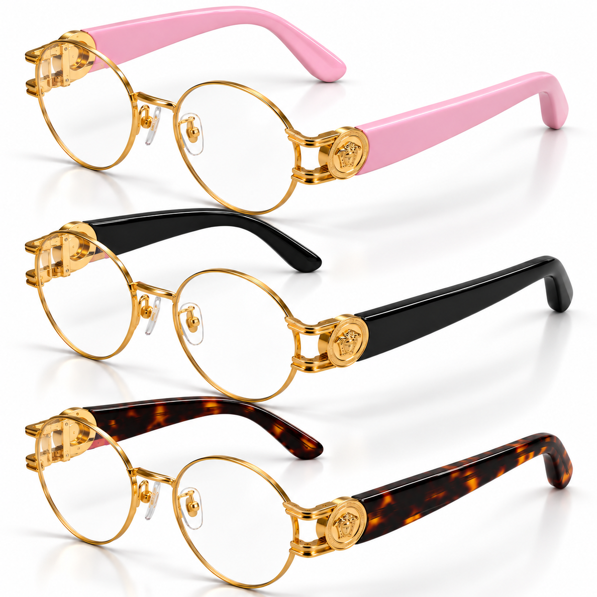 Versace VE1309 Cat-Eye Eyeglasses – Gold | 3 Colours